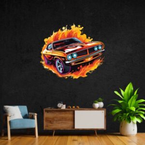 car fire light pop art sign