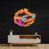car fire pop art sign