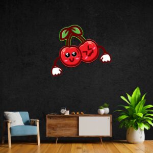 cherry neon led art work signs light off