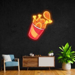 chicken drumstick pop art neon sign