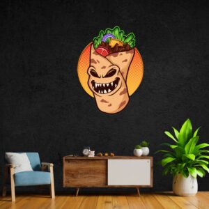 taco pop art neon sign light off