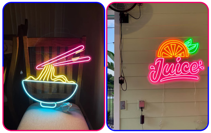 neon food signs