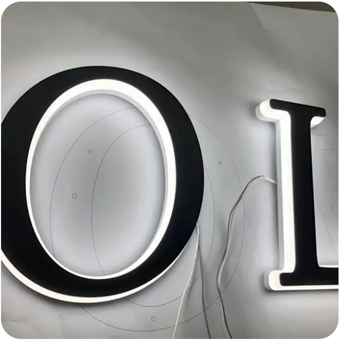 sidelit sign for letter channel