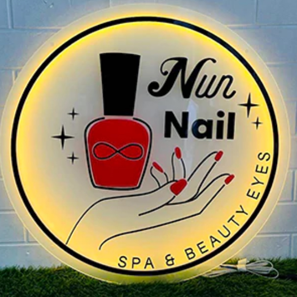 Acrylic wall sign created by Createneon for Bar and Salon