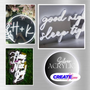 silver backbaord neon